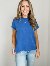 Load image into Gallery viewer, Rylan Ribbed Tee- Blue
