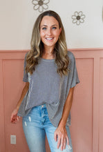 Load image into Gallery viewer, Ribed Striped Short Sleeve- Black
