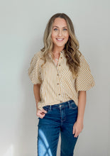 Load image into Gallery viewer, Lainey Mustard Stripe Button Down
