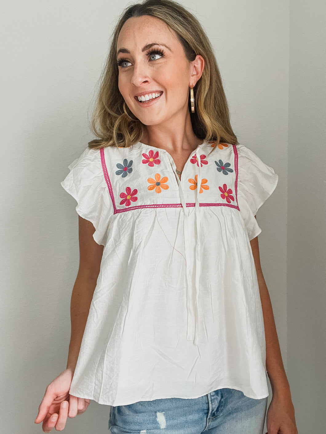 Kate Floral Embroidered Top