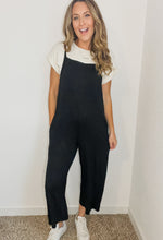 Load image into Gallery viewer, Pocket Detail Black Overall Jumpsuit
