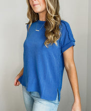 Load image into Gallery viewer, Rylan Ribbed Tee- Blue
