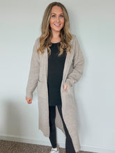 Load image into Gallery viewer, Caroline Long Open Front Cardigan with Hoodie
