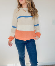 Load image into Gallery viewer, Colorblock Striped Drop Shoulder Cozy Sweater
