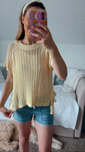 Load image into Gallery viewer, Beachin Crochet Side Tie Short Sleeve Sweater
