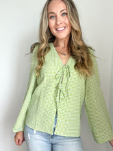 Load image into Gallery viewer, Kathryn Plaid Front Tie Top
