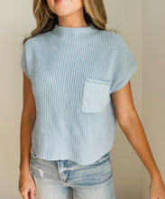 Load image into Gallery viewer, Brooklyn Mock Neck Sweater- Light Blue
