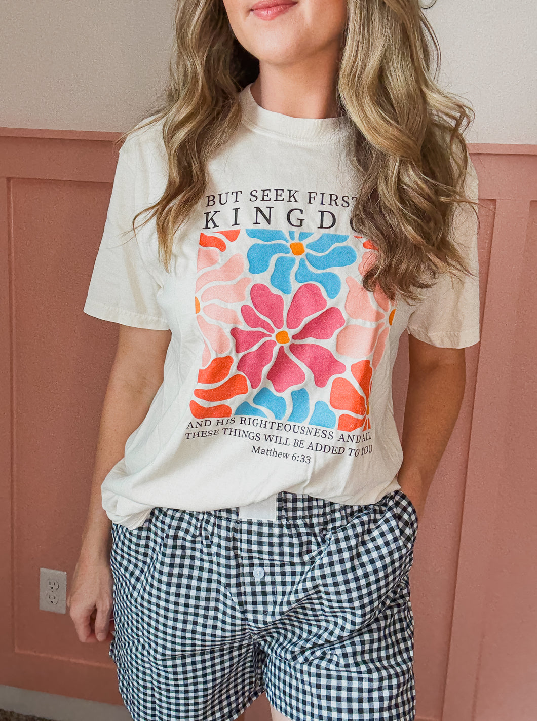 Seek First His Kingdom Floral Graphic Tee