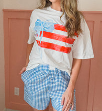 Load image into Gallery viewer, Blue Gingham Printed High Waist Shorts

