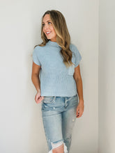 Load image into Gallery viewer, Brooklyn Mock Neck Sweater- Light Blue
