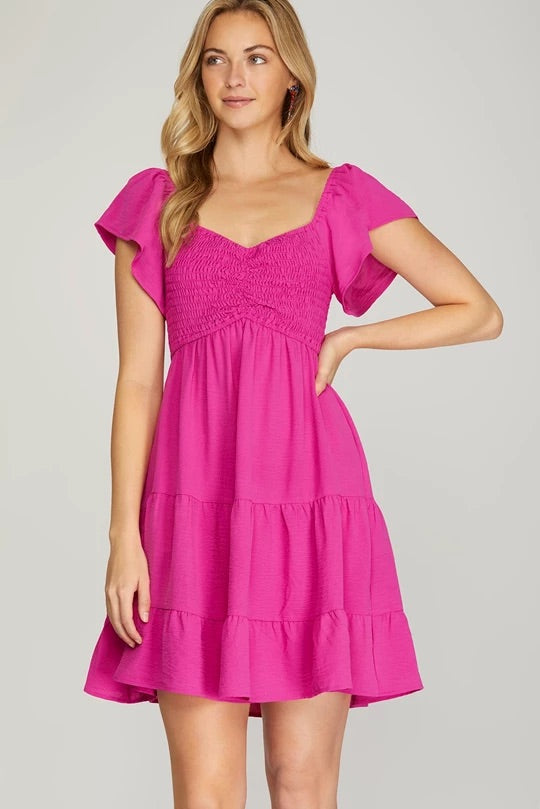 Briana Flutter Sleeve Dress