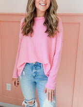 Load image into Gallery viewer, Ribbed Long Sleeve- Pink
