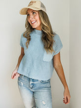 Load image into Gallery viewer, Brooklyn Mock Neck Sweater- Light Blue
