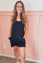 Load image into Gallery viewer, Sadie Dress with Built in Romper- Black
