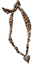 Load image into Gallery viewer, Cheetah Heart Scarf Charm Necklace
