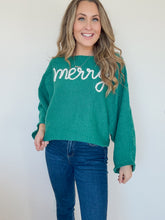 Load image into Gallery viewer, Merry Tinsel Lettering Sweater
