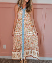 Load image into Gallery viewer, Serena Floral Border V Neck Dress
