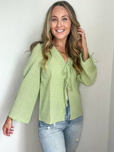 Load image into Gallery viewer, Kathryn Plaid Front Tie Top
