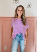 Load image into Gallery viewer, Ribbed Striped Short Sleeve- Mauve
