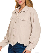 Load image into Gallery viewer, Corduroy Frayed Hem Jacket
