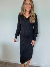 Load image into Gallery viewer, Kathryn Ribbed Knit Midi Length Sweater Dress
