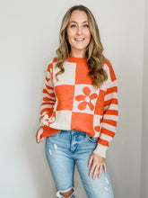 Load image into Gallery viewer, Millie Checkered Floral Print Sweater
