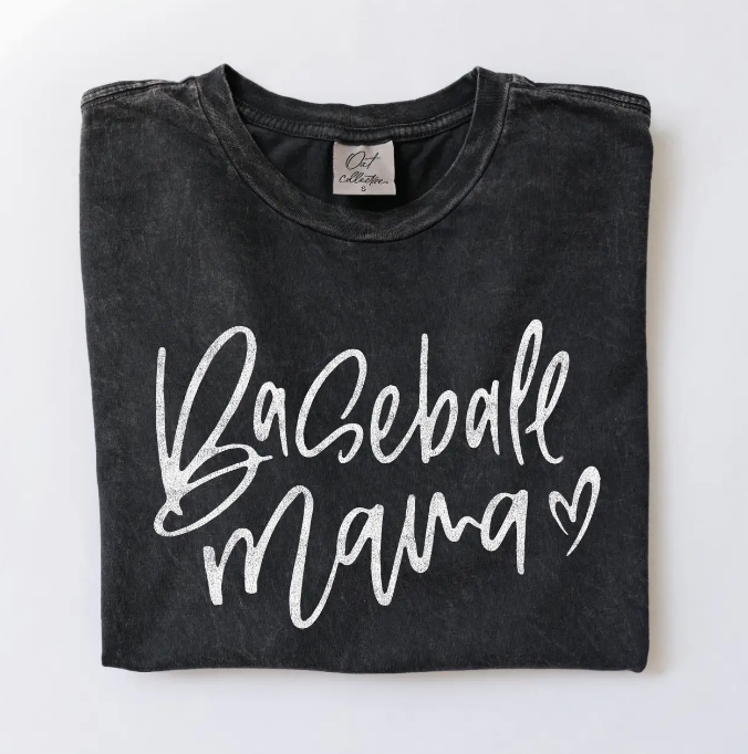 Baseball Mom Mineral Washed Tee