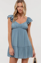 Load image into Gallery viewer, Elena Ruched Bust Ruffle Mini Dress
