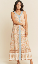 Load image into Gallery viewer, Serena Floral Border V Neck Dress
