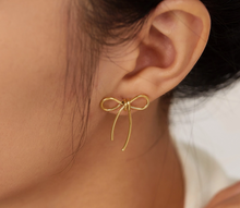 Load image into Gallery viewer, 18K Stainless Steel Bow Earrings

