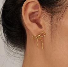 Load image into Gallery viewer, 18K Stainless Steel Bow Earrings
