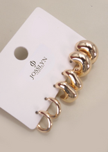Load image into Gallery viewer, Bubble Hoop Huggie Trio Earrings
