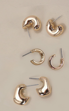 Load image into Gallery viewer, Bubble Hoop Huggie Trio Earrings
