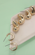 Load image into Gallery viewer, Bubble Hoop Huggie Trio Earrings
