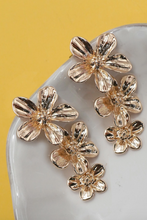 Load image into Gallery viewer, Gold Flower Cascade Drop Earrings
