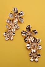 Load image into Gallery viewer, Gold Flower Cascade Drop Earrings
