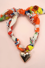 Load image into Gallery viewer, Floral Heart Scarf Charm Necklace

