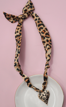 Load image into Gallery viewer, Cheetah Heart Scarf Charm Necklace
