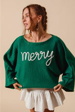 Load image into Gallery viewer, Merry Tinsel Lettering Sweater
