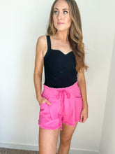 Load image into Gallery viewer, Anna Tie Waist Shorts- Pink
